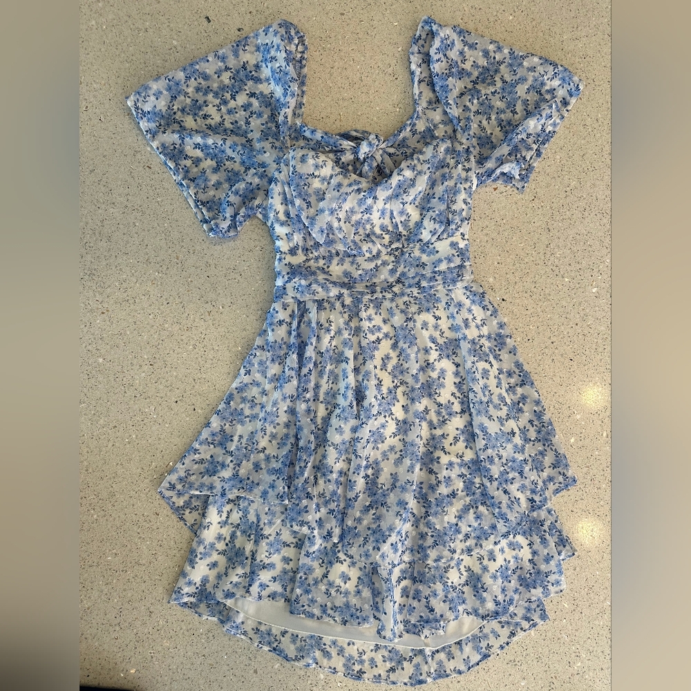 Floral Blue Dress - Picture 6 of 7